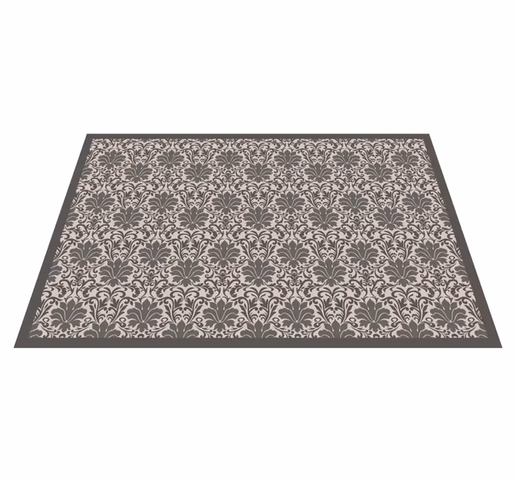 Tyylikäs damask-kuvio vinyylimatto kivinen - Tenstickers