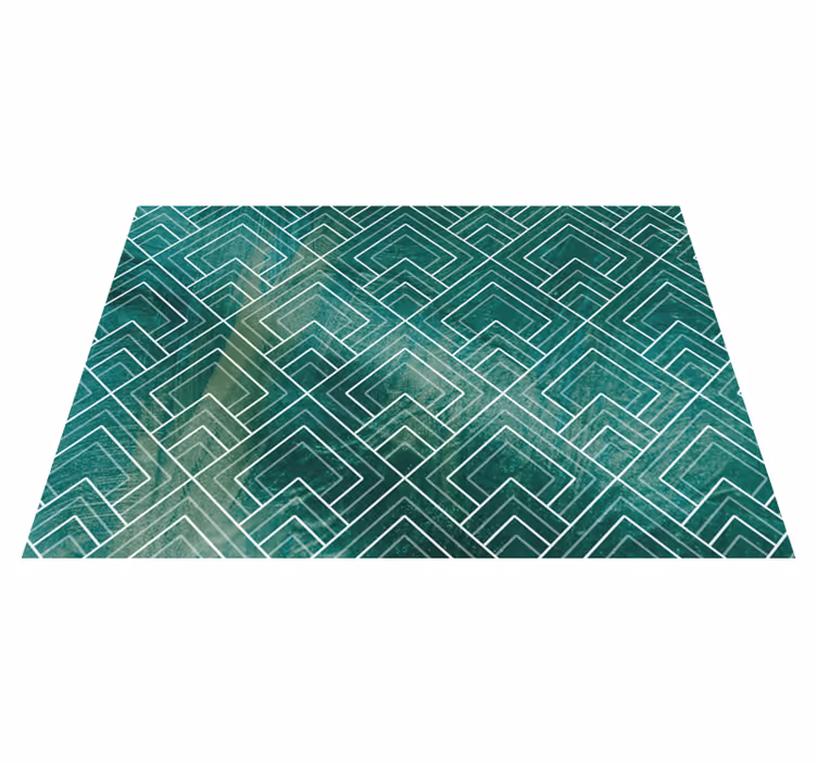 Geometrinen vihreä chevron laatta vinyylimatto - Tenstickers