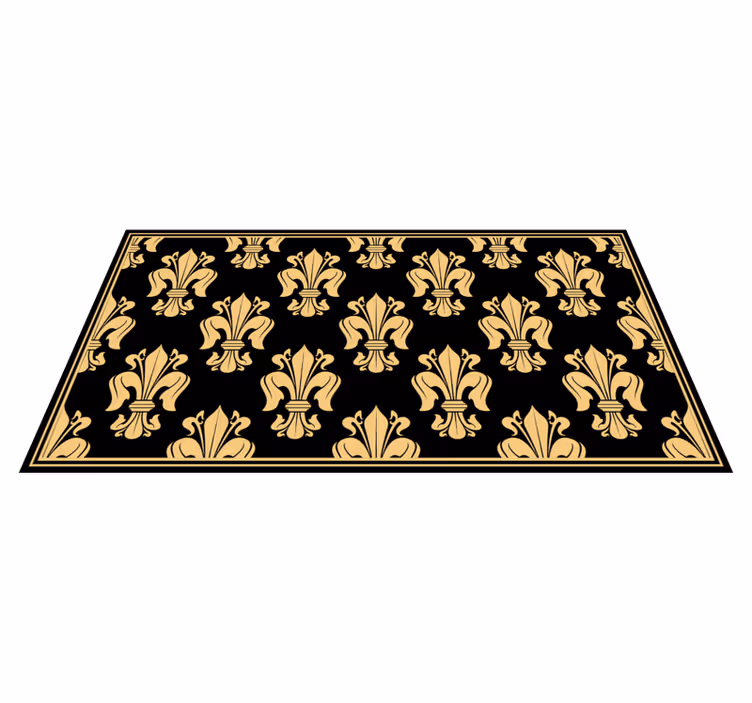 Tyylikäs fleur-de-lis -kuvio vinyylimatto olohuoneeseen - Tenstickers