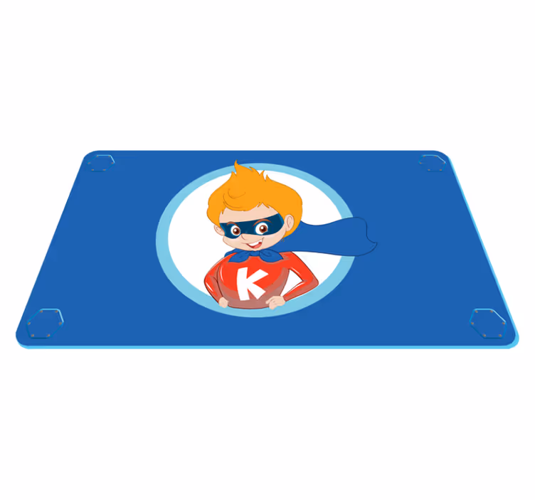 Supersankari sarjakuvahahmo lastenhuone vinyylimatto - Tenstickers
