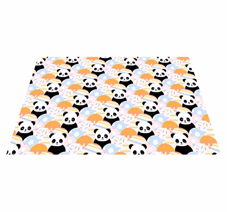 Panda leikkikenttäkuvio vauvan huoneen vinyylimatto - Tenstickers