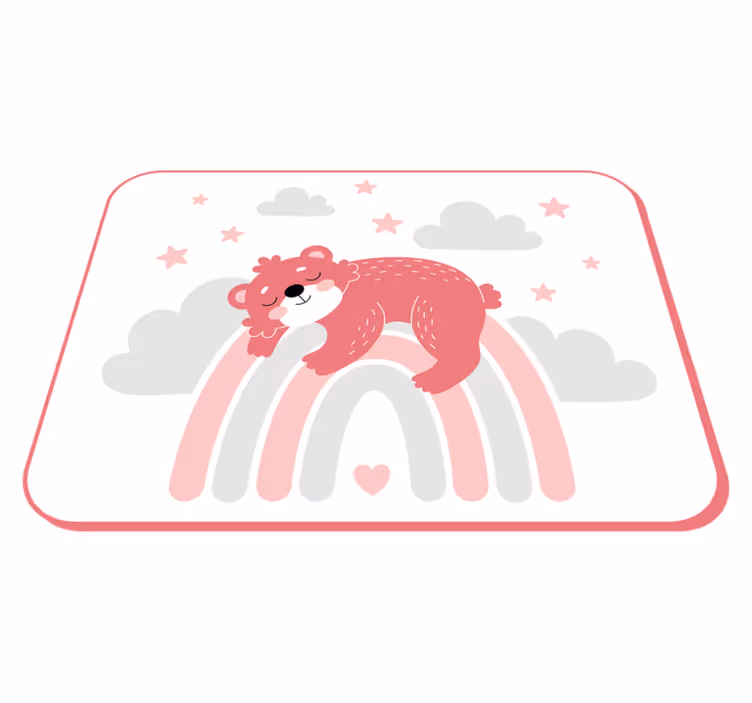 Uninen karhun sateenkaari Vauvan huoneen vinyylimatto - Tenstickers