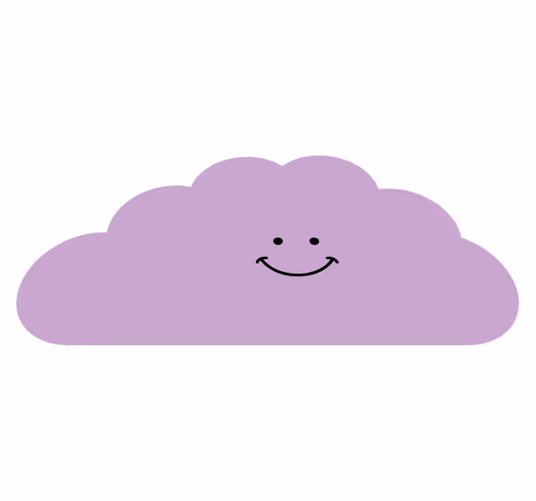 Hymyilevä pilvimuoto vauvan huoneen vinyylimatto - Tenstickers