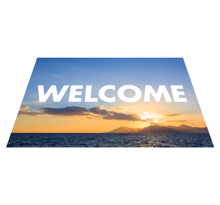 Auringonlaskun tervetuloa vinyylimatto eteiseen - Tenstickers