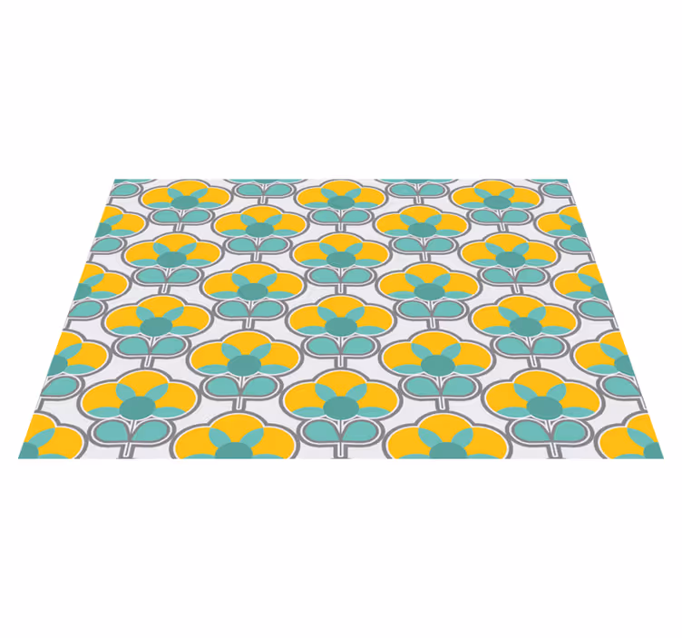 Geometrinen kukkakuvio geometrinen vinyylimatto - Tenstickers