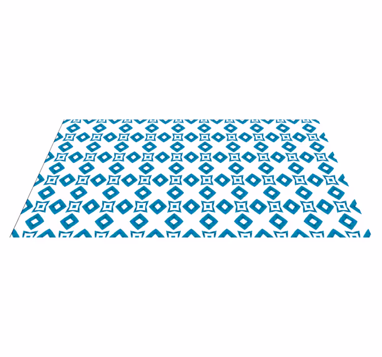 Geometrinen sininen timanttimuotoilu vinyylimatto geometrinen - Tenstickers