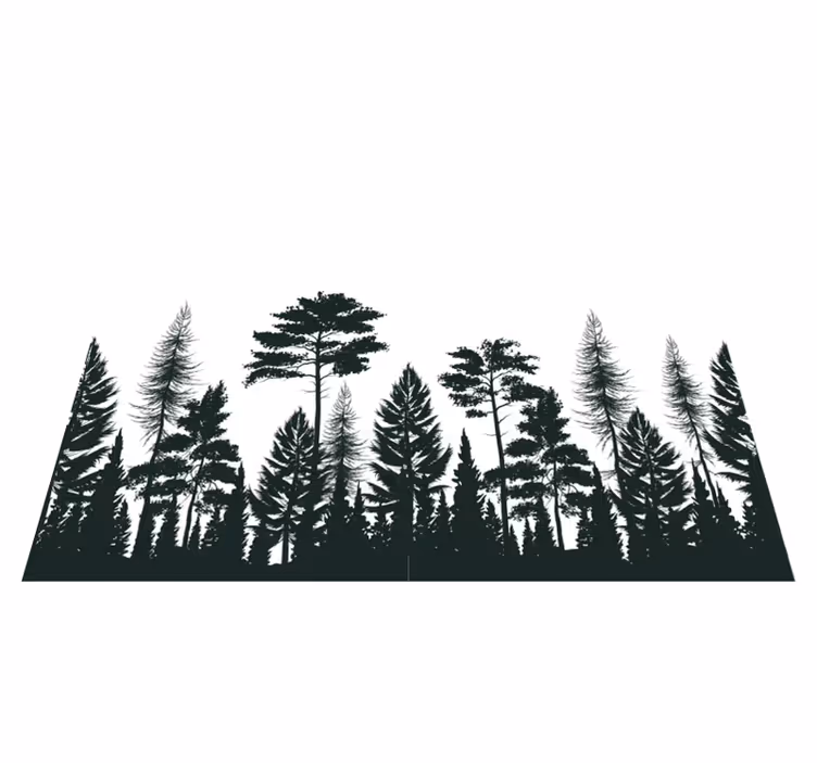 Siluetoitu metsä luonto teemainen vinyylimatto - Tenstickers