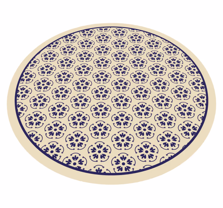 Pyöreä mosaiikkikuvio kukka vinyylimatto - Tenstickers