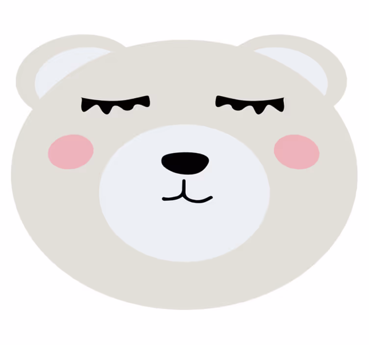 Beige karhun naama Vauvan huoneen vinyylimatto - Tenstickers