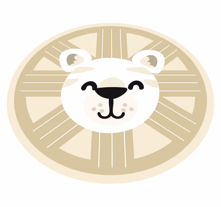 Hymyilevä leijonagrafiikka Vauvan huoneen vinyylimatto - Tenstickers