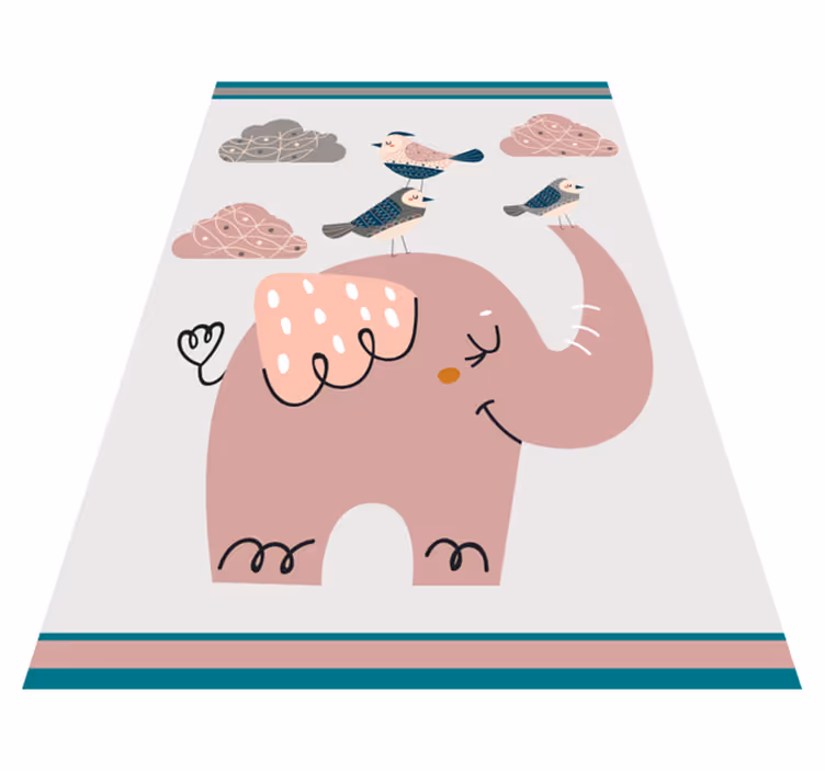Elefantin peliaikaa lastenhuone vinyylimatto - Tenstickers