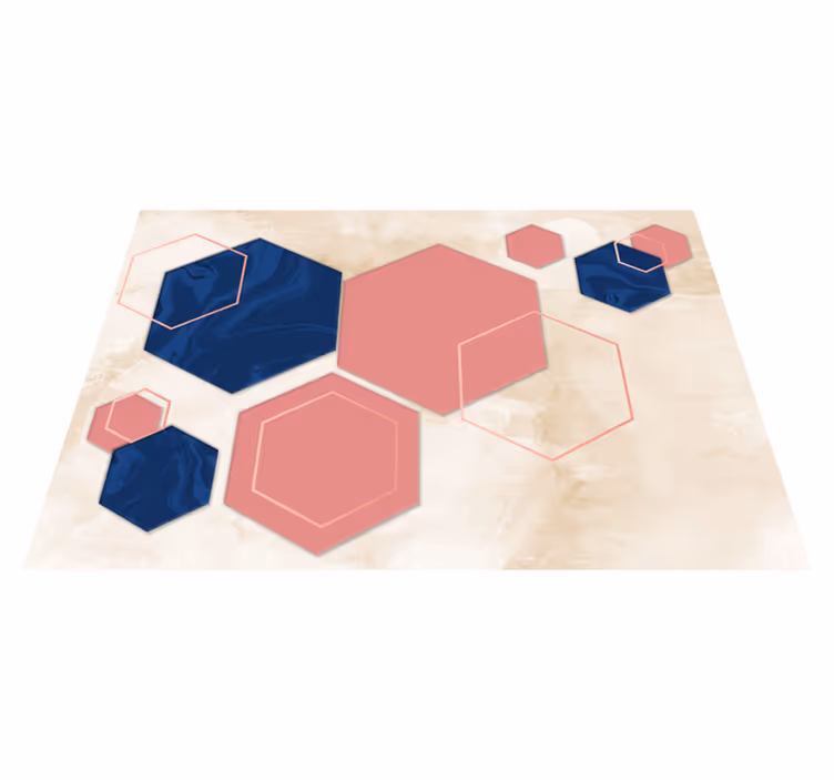 Abstrakteja kuusikulmioita geometrinen vinyylimatto - Tenstickers