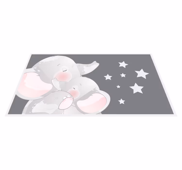 Nukkuvia norsuja lastenhuone vinyylimatto - Tenstickers