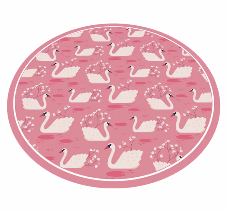 Joutsenet pinkki vinyylimatto kylpyhuoneeseen - Tenstickers