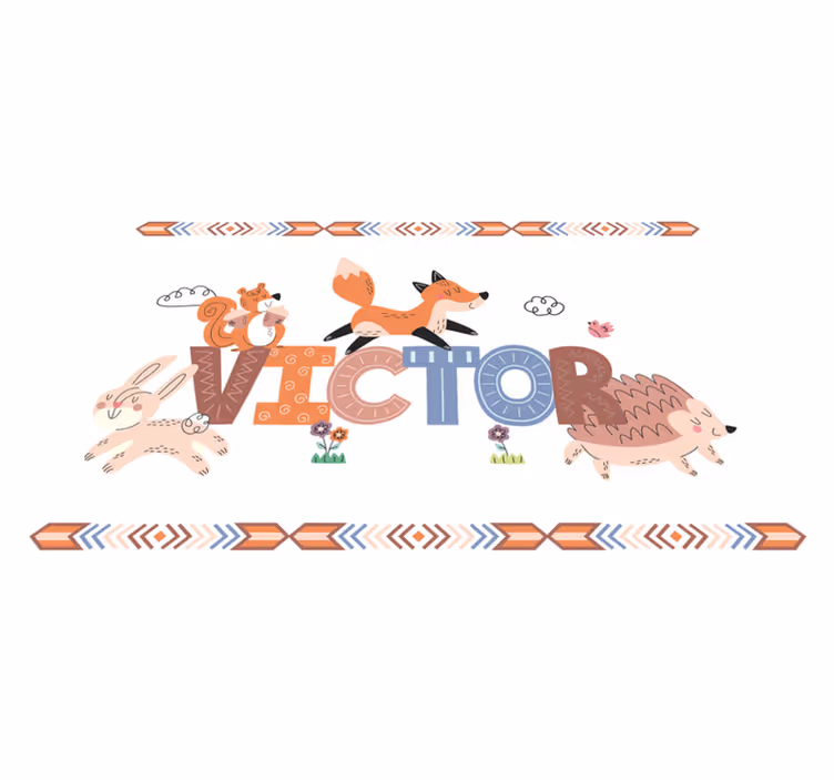 Mukautettavat otokset nimi vinyylimatto - Tenstickers