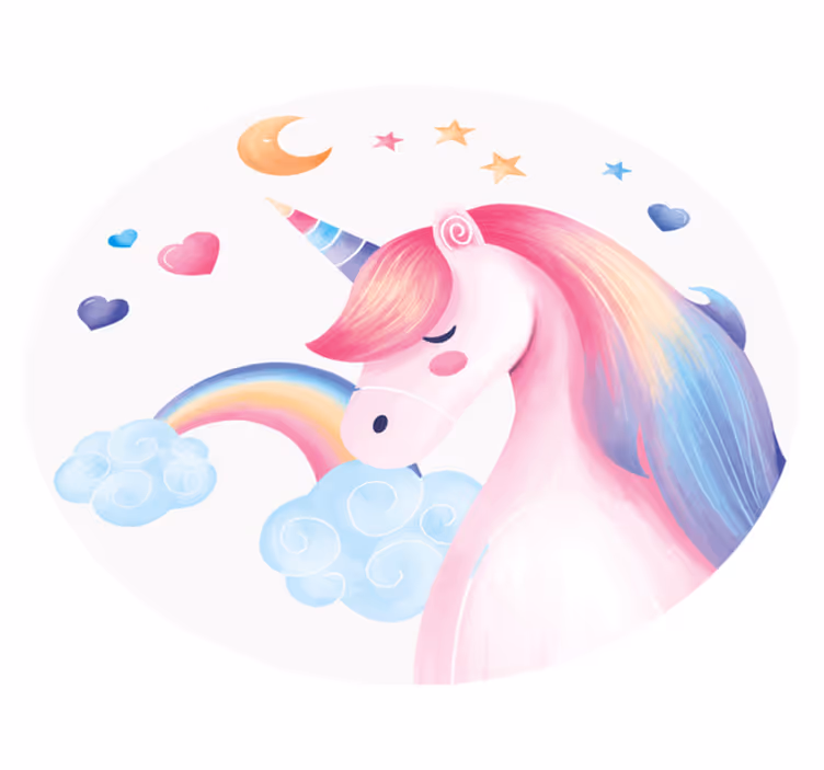 Yksisarvinen fantasia Lisää vinyylimatto lapsille - Tenstickers