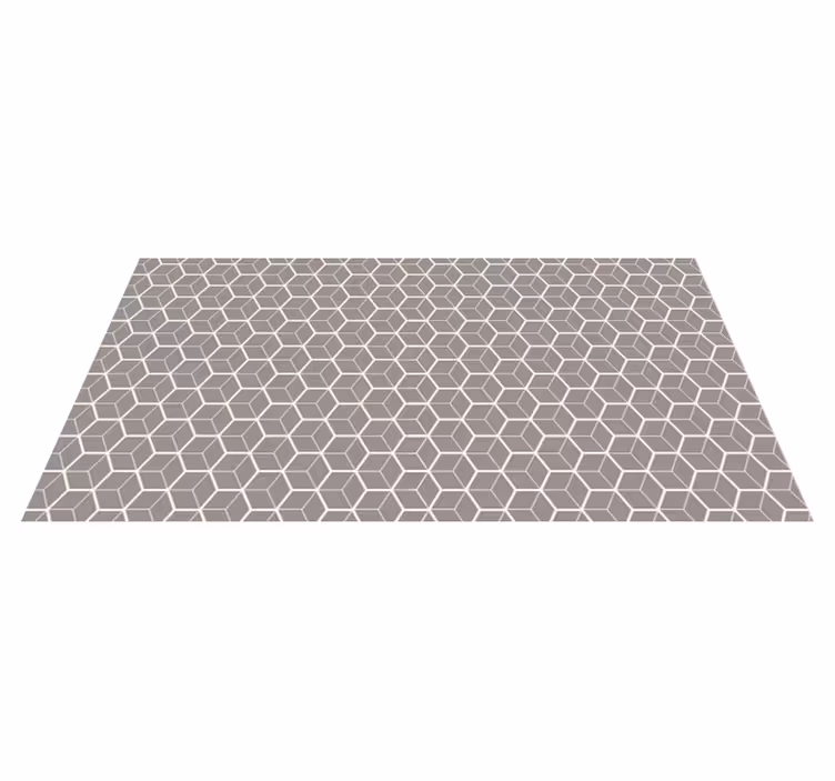 Harmaa ja valkoinen kuusikulmio vinyylimatto geometrinen - Tenstickers