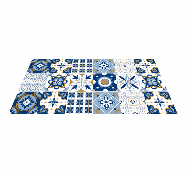 Azulejo kuvio laatta vinyylimatto - Tenstickers