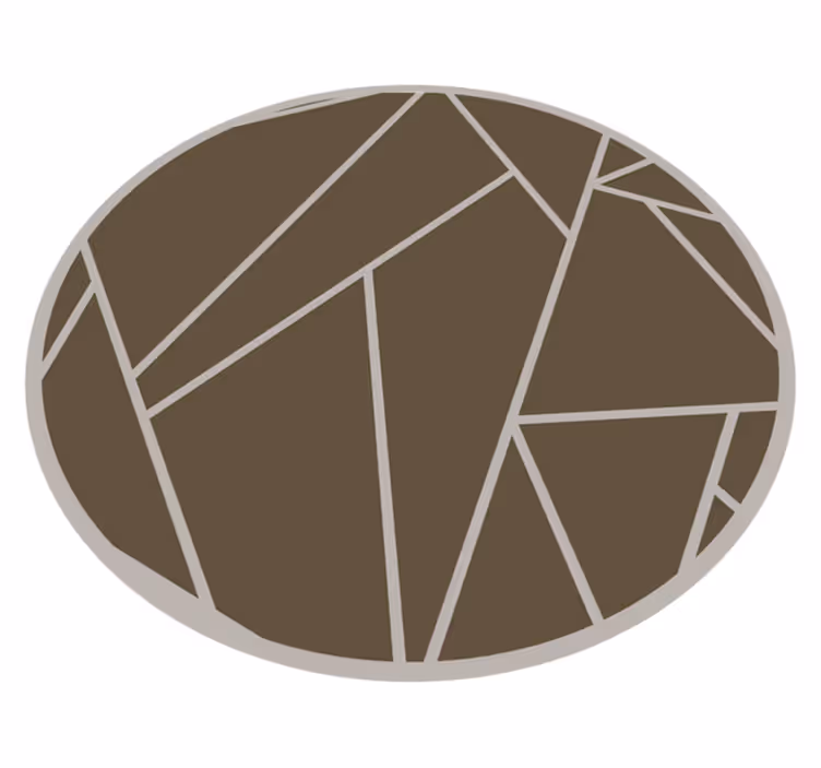 Geometrinen kuvio ympyrä ruskea vinyylimatto - Tenstickers