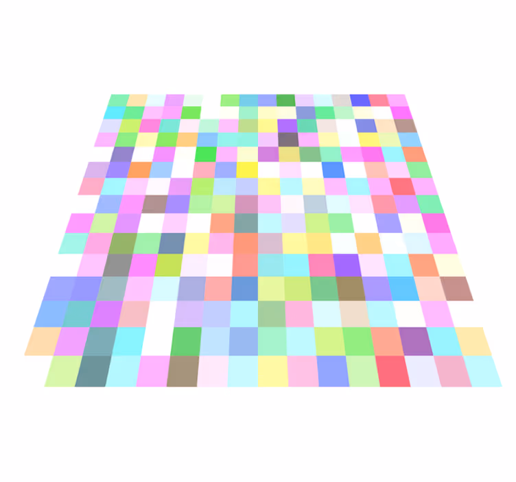 Värikäs neliö kuvio vinyylimatto geometrinen - Tenstickers
