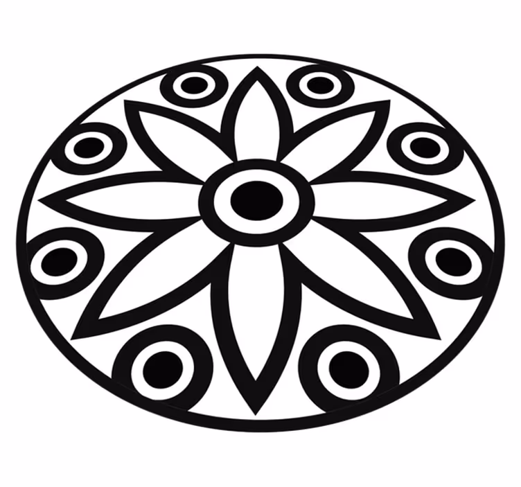 Pyöreä mandala suunnittelu vinyylimatto geometrinen - Tenstickers