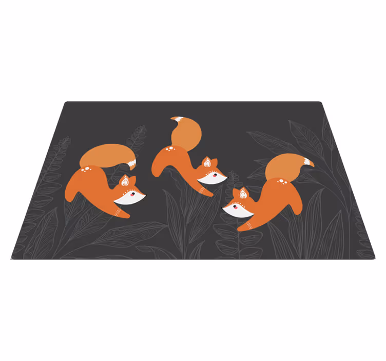 Leikkisä kettukuvio eläin vinyylimatto - Tenstickers