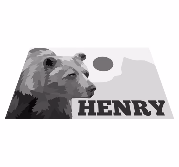 Muokattavissa oleva karhu nimi vinyylimatto - Tenstickers