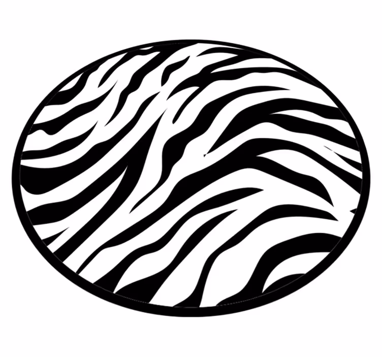 Pyöreä seepraraita eläinpainatus vinyylimatto - Tenstickers