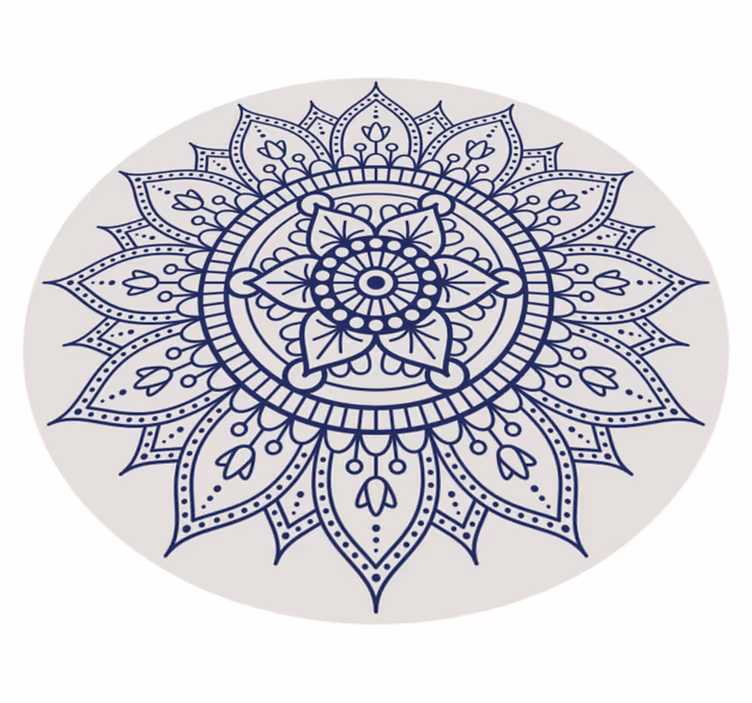 Pyöreä mandala lattiasisustus olohuone vinyylimatto - Tenstickers