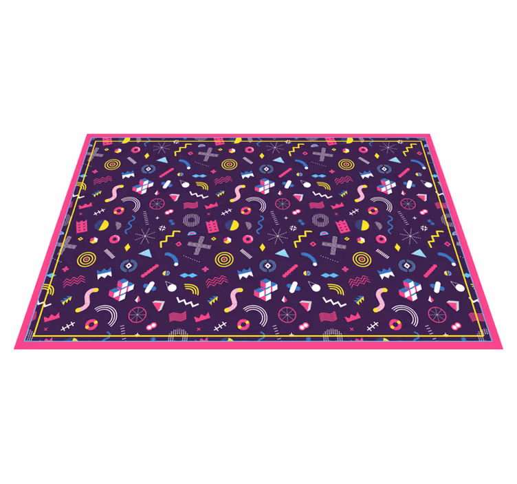 Värikäs geometristen muotojen alue vinyylimatto geometrinen - Tenstickers