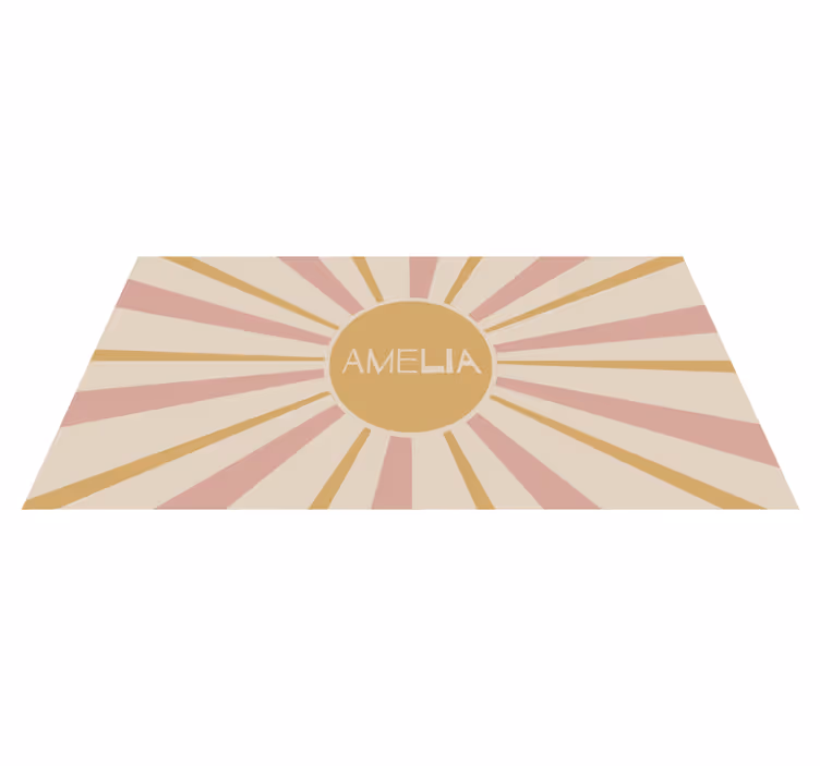 Muokattava sunburst-teksti nimi vinyylimatto - Tenstickers