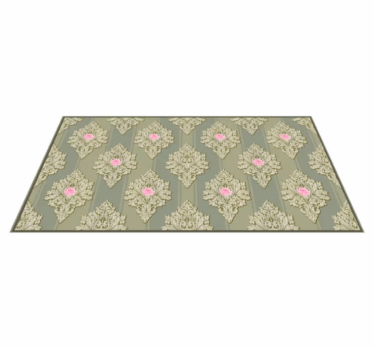 Vintage Floral Pattern Decor kukka vinyylimatto - Tenstickers