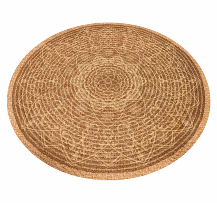 Elegantti ruskea kuvio mandala vinyylimatto - Tenstickers