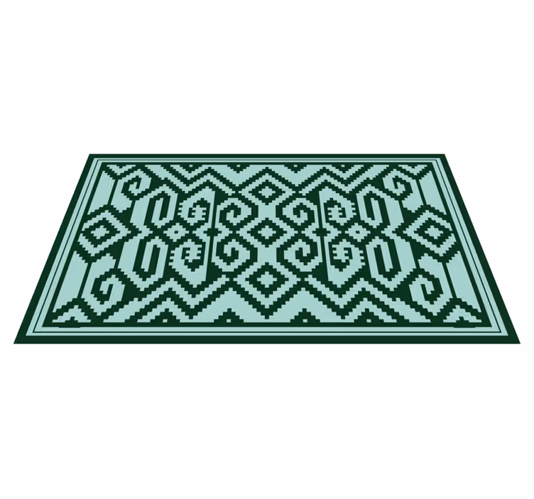 Vihreät geometriset kuviot Skandinavia vinyylimatto - Tenstickers
