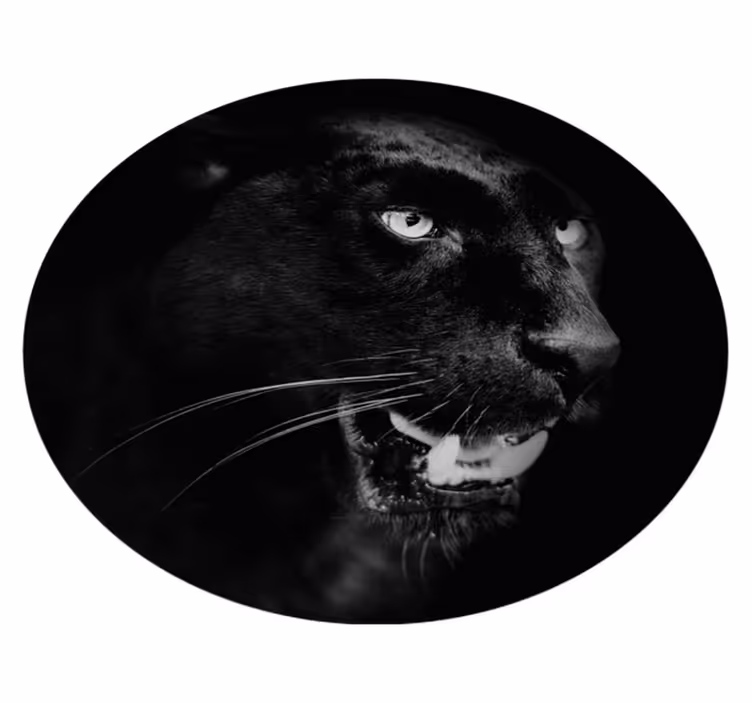 Musta pantteri muotokuva vinyylimatto eläin - Tenstickers