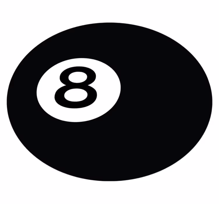 Biljardipallo numero 8 pyöreä vinyylimatto - Tenstickers