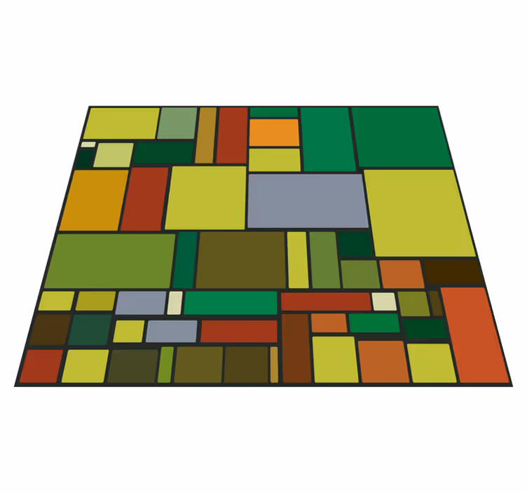 Monivärinen retro-mosaiikki geometrinen vinyylimatto - Tenstickers