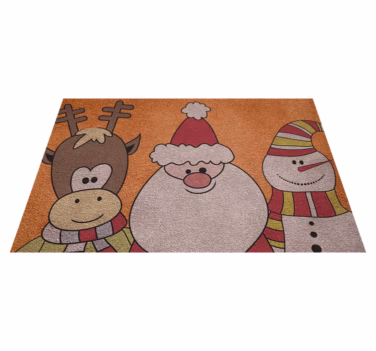 Poro, Joulupukki ja lumimies joulu vinyylimatto - Tenstickers