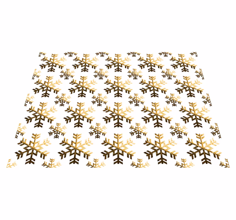 Kultainen lumihiutaleiden kuvio joulu vinyylimatto - Tenstickers