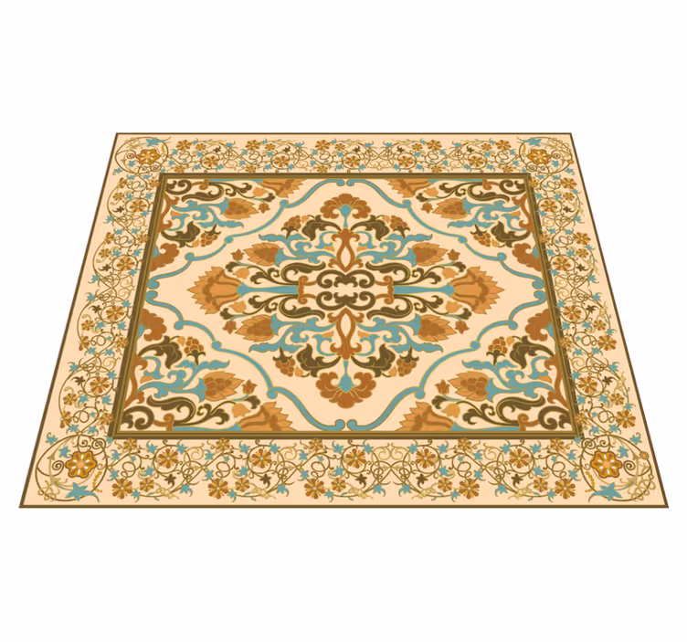 Mandala beige design ruokasali vinyylimatto - Tenstickers