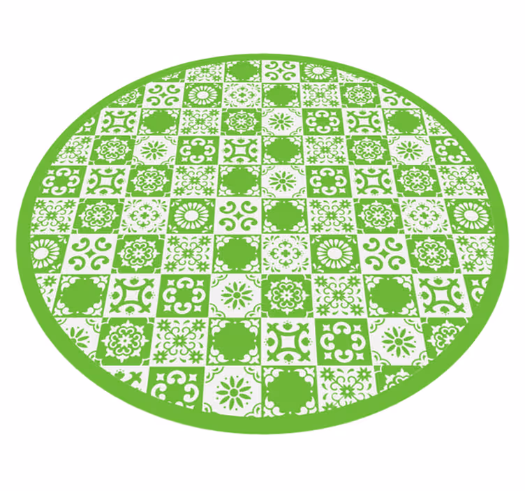 Geometrinen mosaiikkiympyrä laatta vinyylimatto - Tenstickers