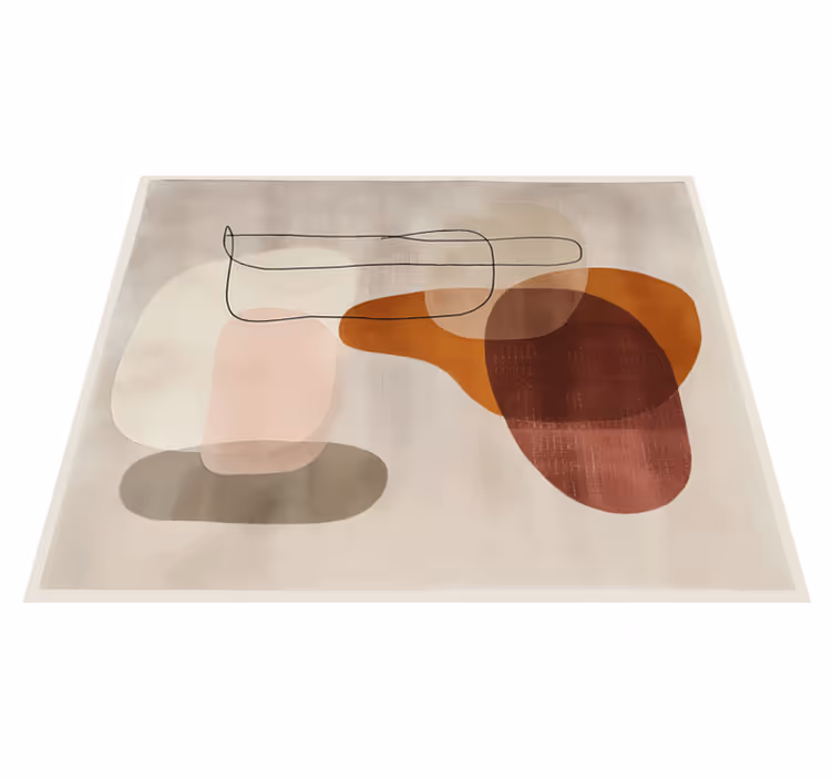 Abstrakteja muotoja beige vinyylimatto - Tenstickers