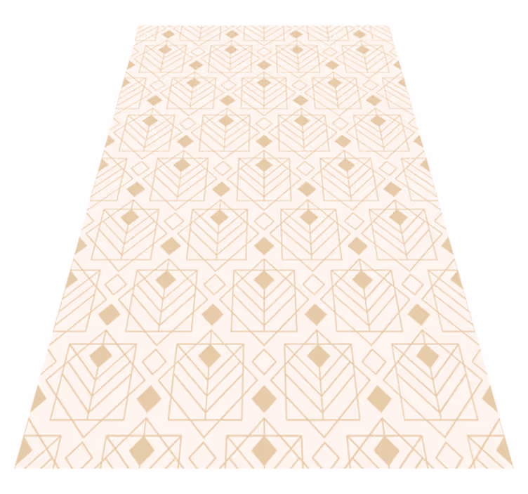 Art déco -kuvio beige vinyylimatto - Tenstickers