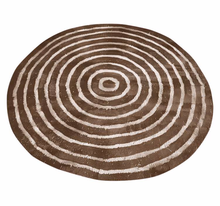 Samankeskiset ympyrät beige vinyylimatto - Tenstickers