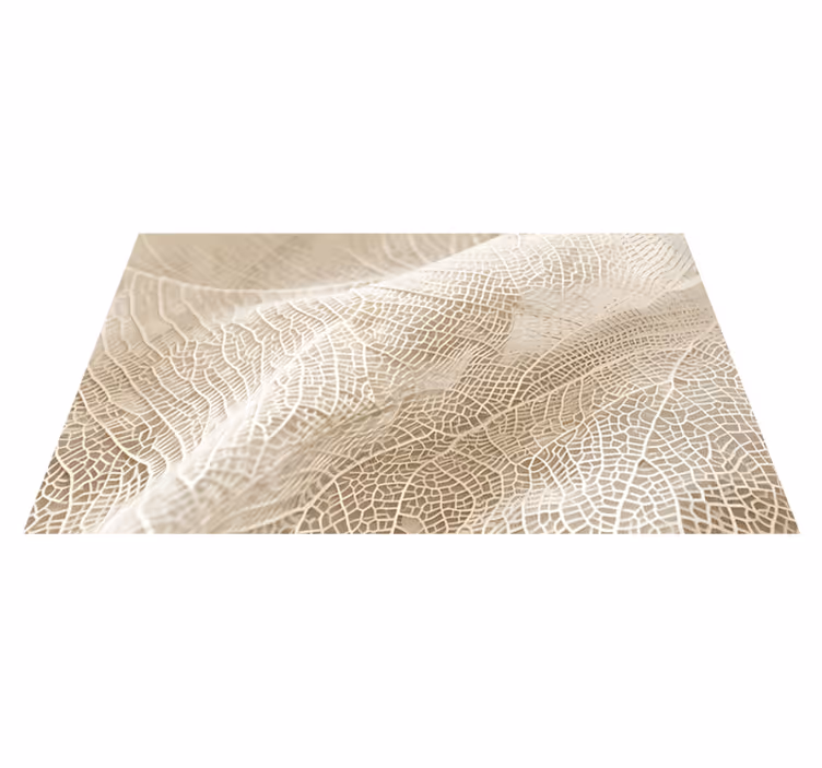 Minimalistiset lehdet beige vinyylimatto - Tenstickers