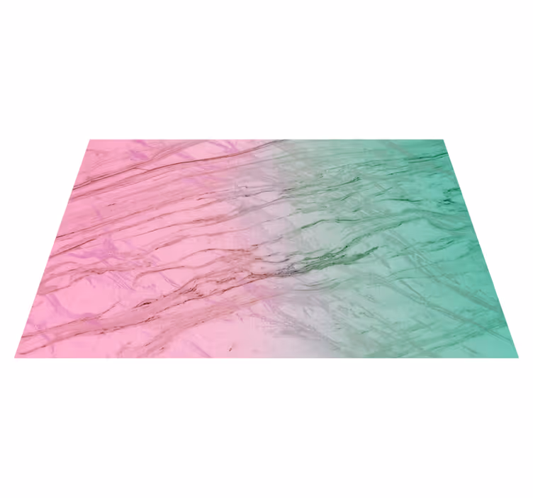 Pinkki ja vihreä pastellivärinen marmori vinyylimatto - Tenstickers