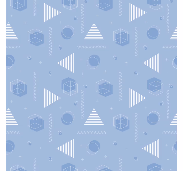 Geometrinen sininen tapetti teinin huoneeseen - Tenstickers