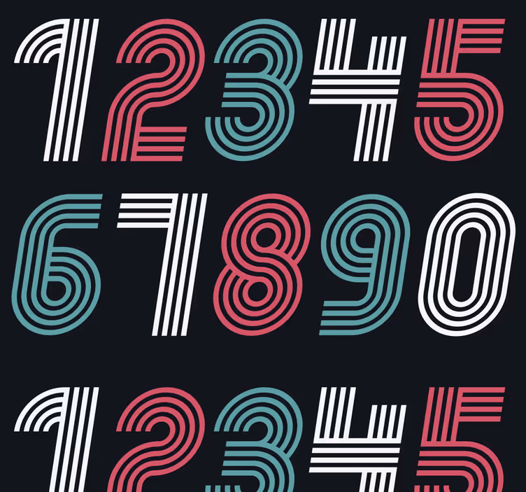 Numerokuvion suunnittelu vintage tapetti - Tenstickers