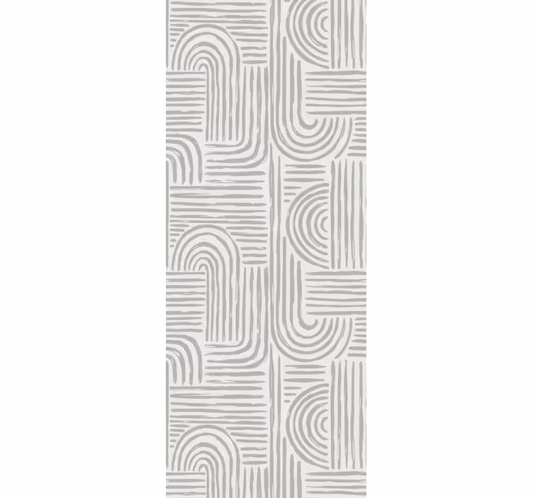 Tyylikkäät kaarevat linjat geometrinen tapetti - Tenstickers