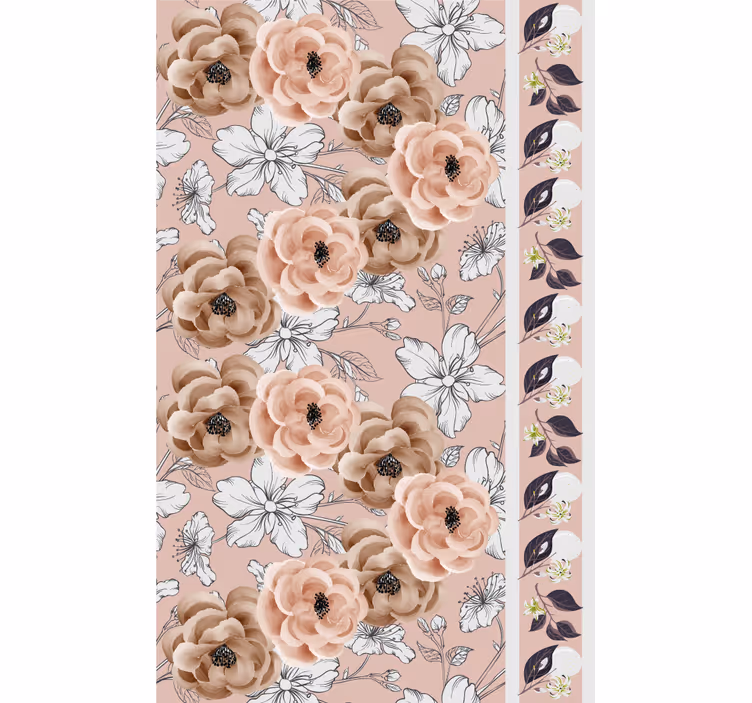 Tyylikäs beige asetelma kukkatapetti - Tenstickers